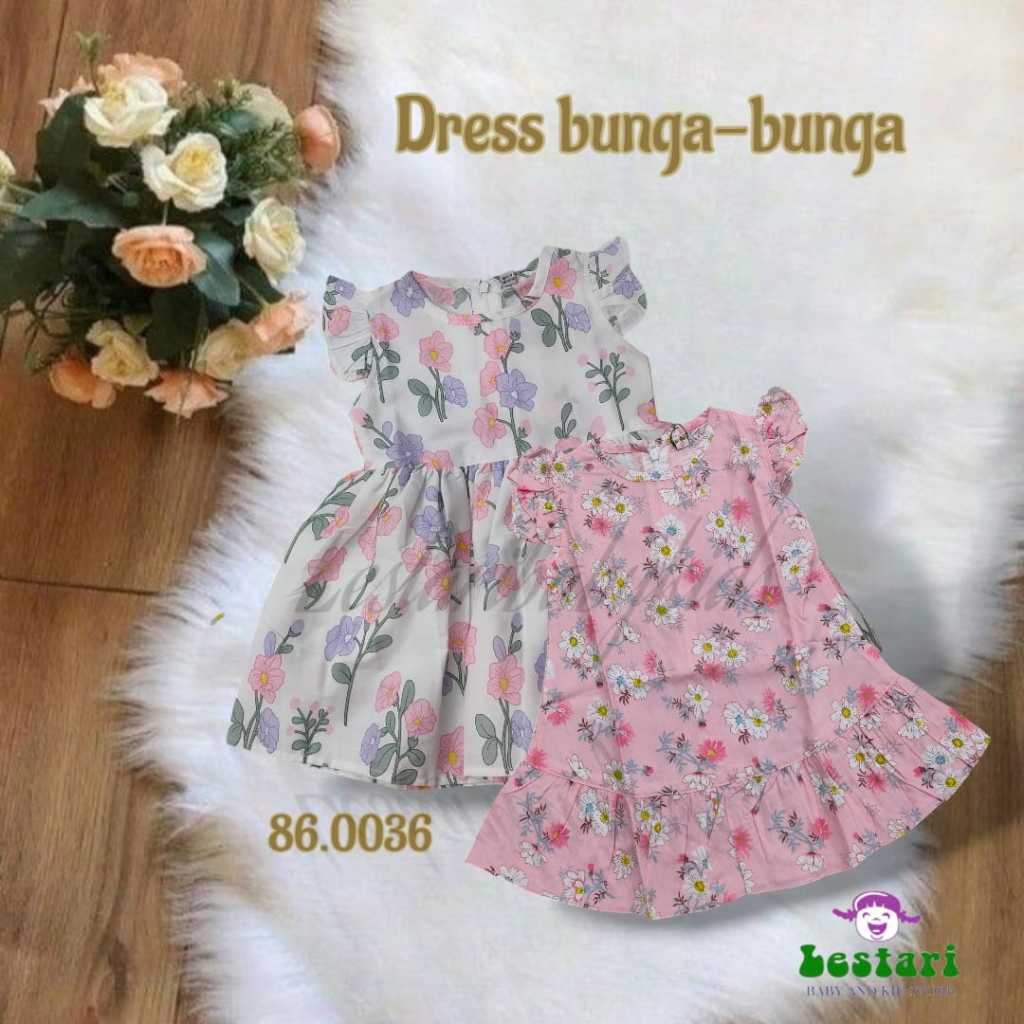 DRESS ANAK PEREMPUAN/BAJU ANAK PEREMPUAN MOTIF BUNGA-BUNGA