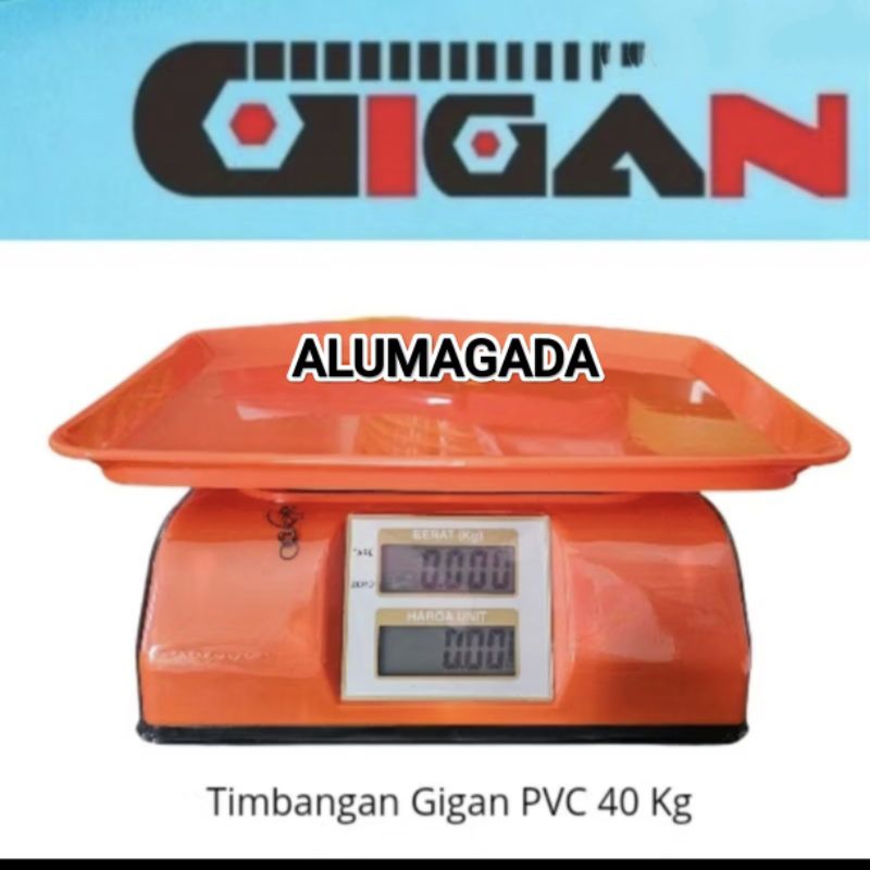 ALUMAGADA TIMBANGAN PVC DUDUK 40KG GIGAN/TIMBANGAN DUDUK PLASTIK 40KG GIGAN