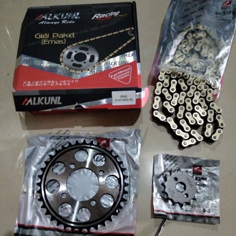 GEAR GIR SET MLKUNL TYPE SSS RACING 428HG RANTAI CHOHO 428 HG H G 36T 14T ASTREA GRAND PRIMA LEGENDA