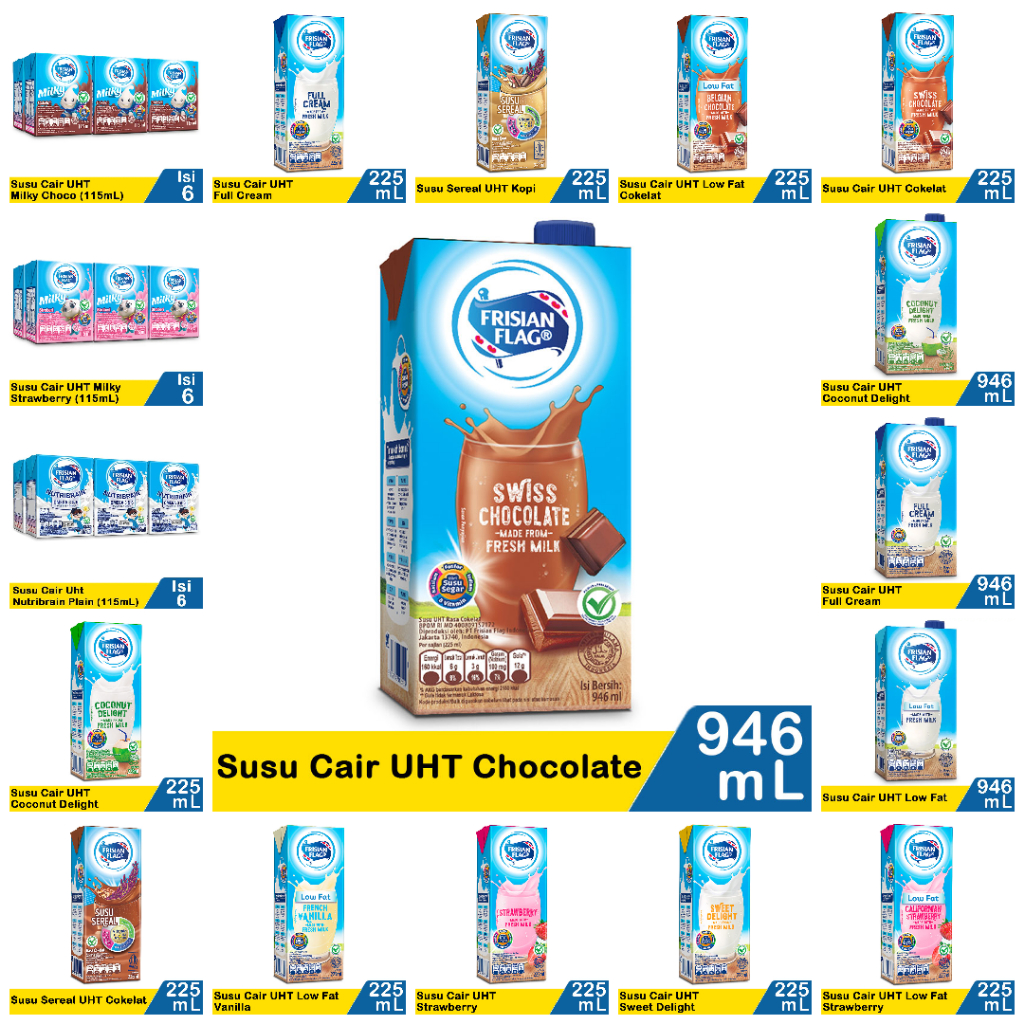 

frisian flag frisianflag varian kemasan rasa low fat fresh milk susu segar rendah lemak full cream