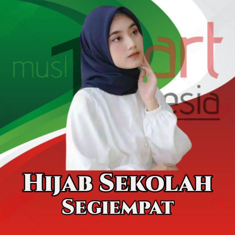 Kerudung Segi Empat Sekolah SMP Navy Biru Dongker