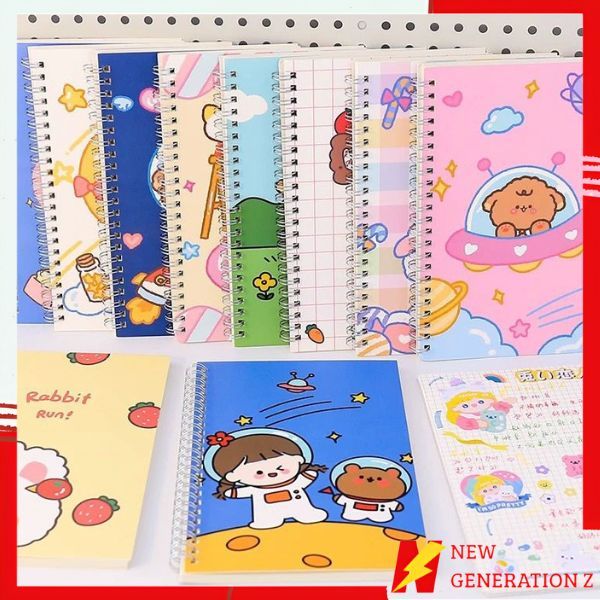 

NGZ Buku Catatan Notebook A5 Isi 60 Lembar Buku Diary Aesthetic Motif Kartun Gaya Retro Buku Tulis Garis A5 Spiral Murah