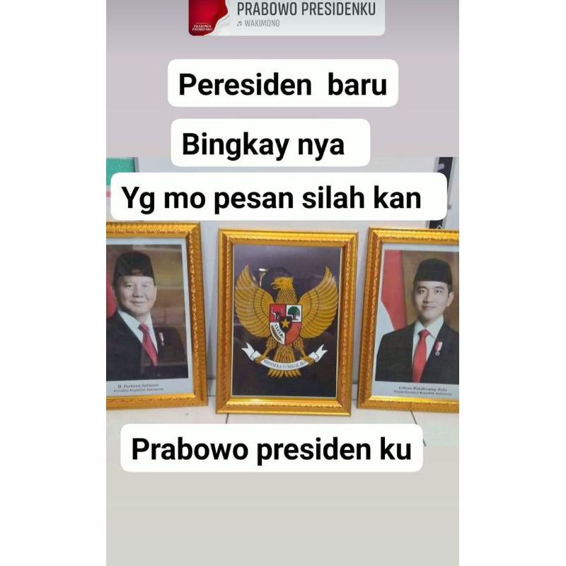 Bingkai foto Presiden dan wakil presiden Pancasila ukuran 25x35