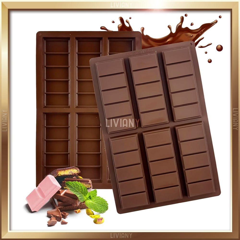 Cetakan Silikon Kue Coklat Persegi Panjang , Silicone Mold Dubai Pistachio Chocolate Bar Rectangle 6