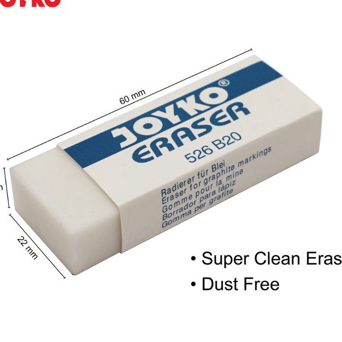 

Wah Penghapus Joyko Putih 526B2 1pak2pcs