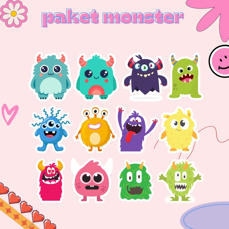 

STARLY - PAKET MONSTER STIKER BOTOL STIKER LAPTOP STIKER DINDING STIKER LUCU STIKER BAGUS