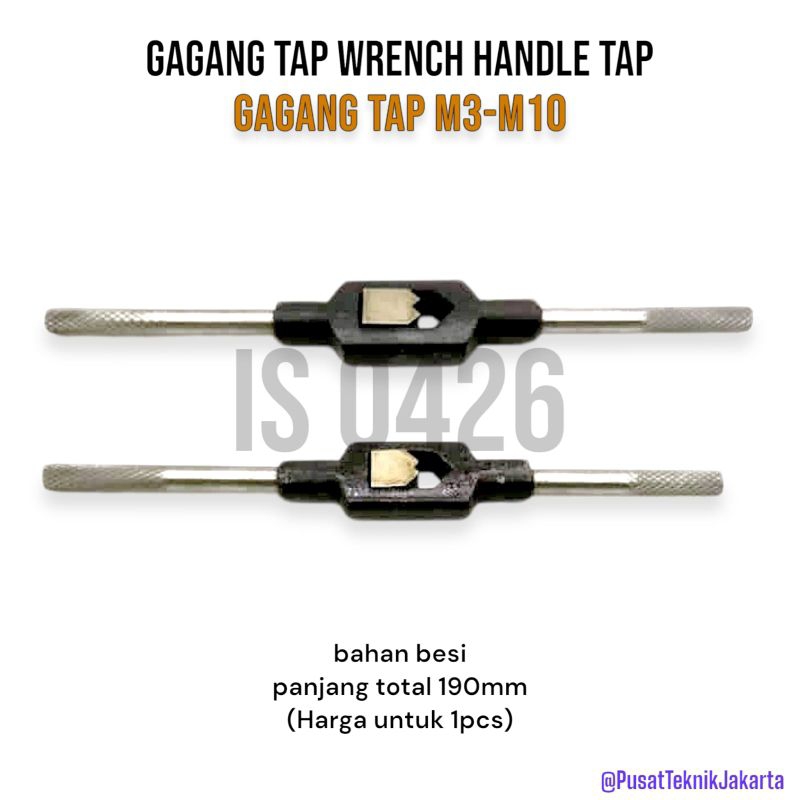 gagang tap m3 - m10 tap wrench handle tap bahan besi bisa untuk m12