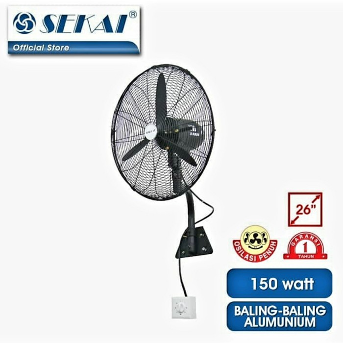 WALL FAN SEKAI 26" / IWF2639 | KIPAS ANGIN DINDING BESI 26 inch IWF 2639