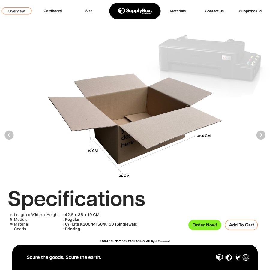 

KARDUS BOX PACKAGING PRINTING 42.5 x 35 x 19 CM | Kardus | Cardboard | Dus Box | Dus | Custombox