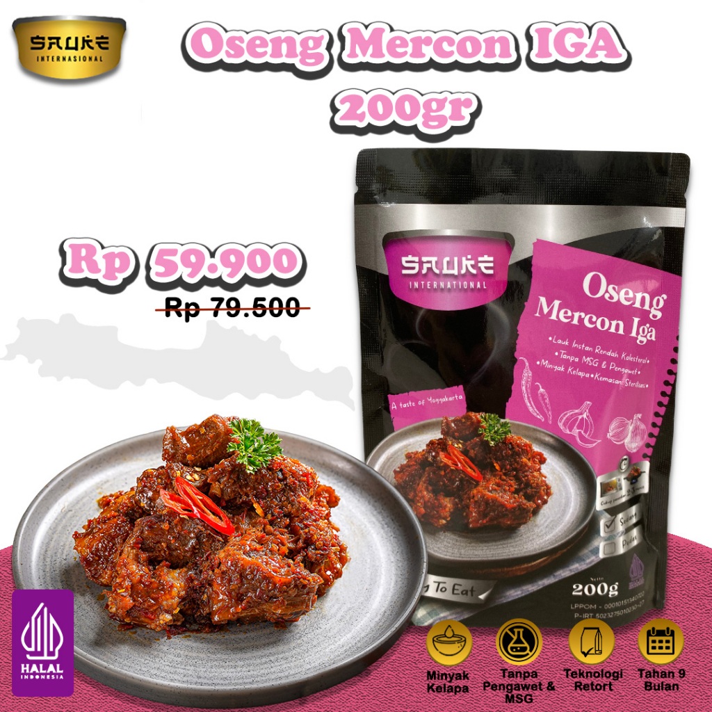 

SAUKE Oseng Mercon Iga Sapi Tanpa Tulang Lauk Siap Saji
