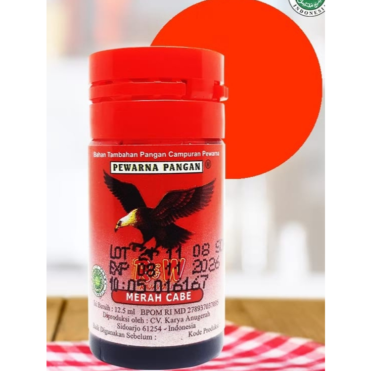 

Pewarna Makanan Rajawali Cair Kecil Merah Cabe 1 Lusin