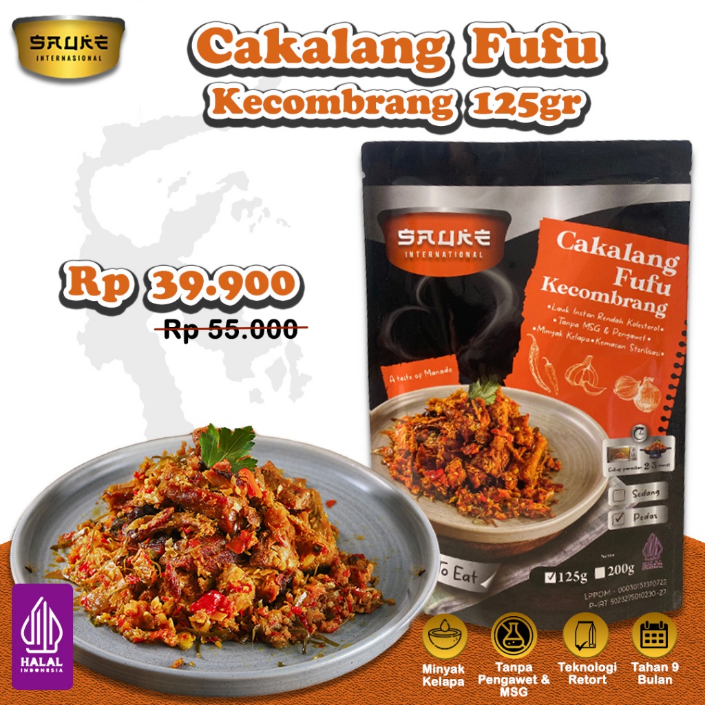 

SAUKE Ikan Cakalang Fufu Kecombrang 125gr Lauk Instan