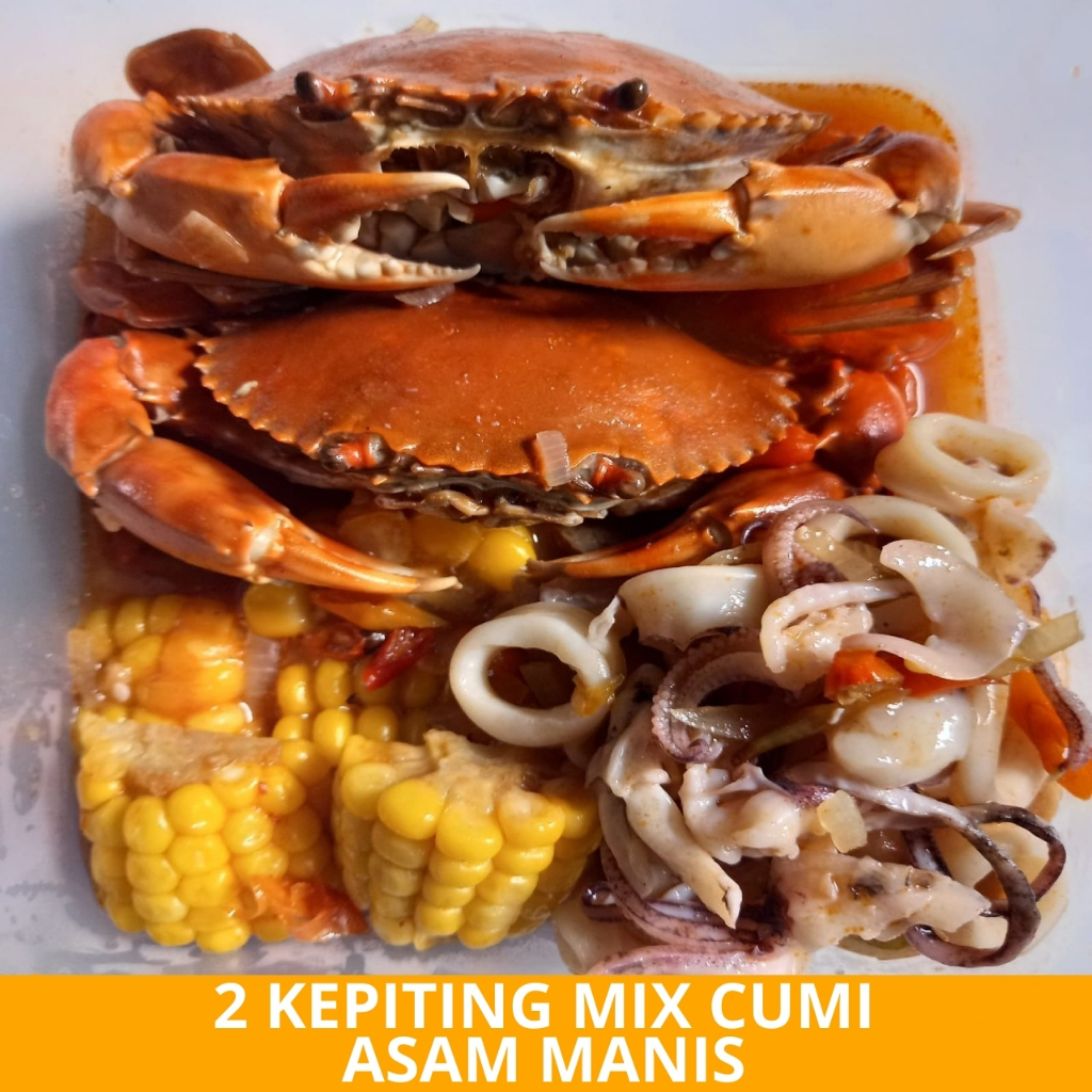 

2 Kepiting Mix Cumi Asam Manis Special - Arviansyah Seafood Surabaya