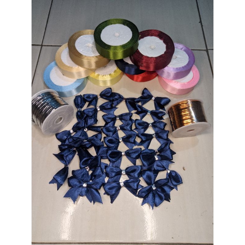 

3pcs pita souvenir pita satin pita siap pakai pita hampers kado pita nikahan