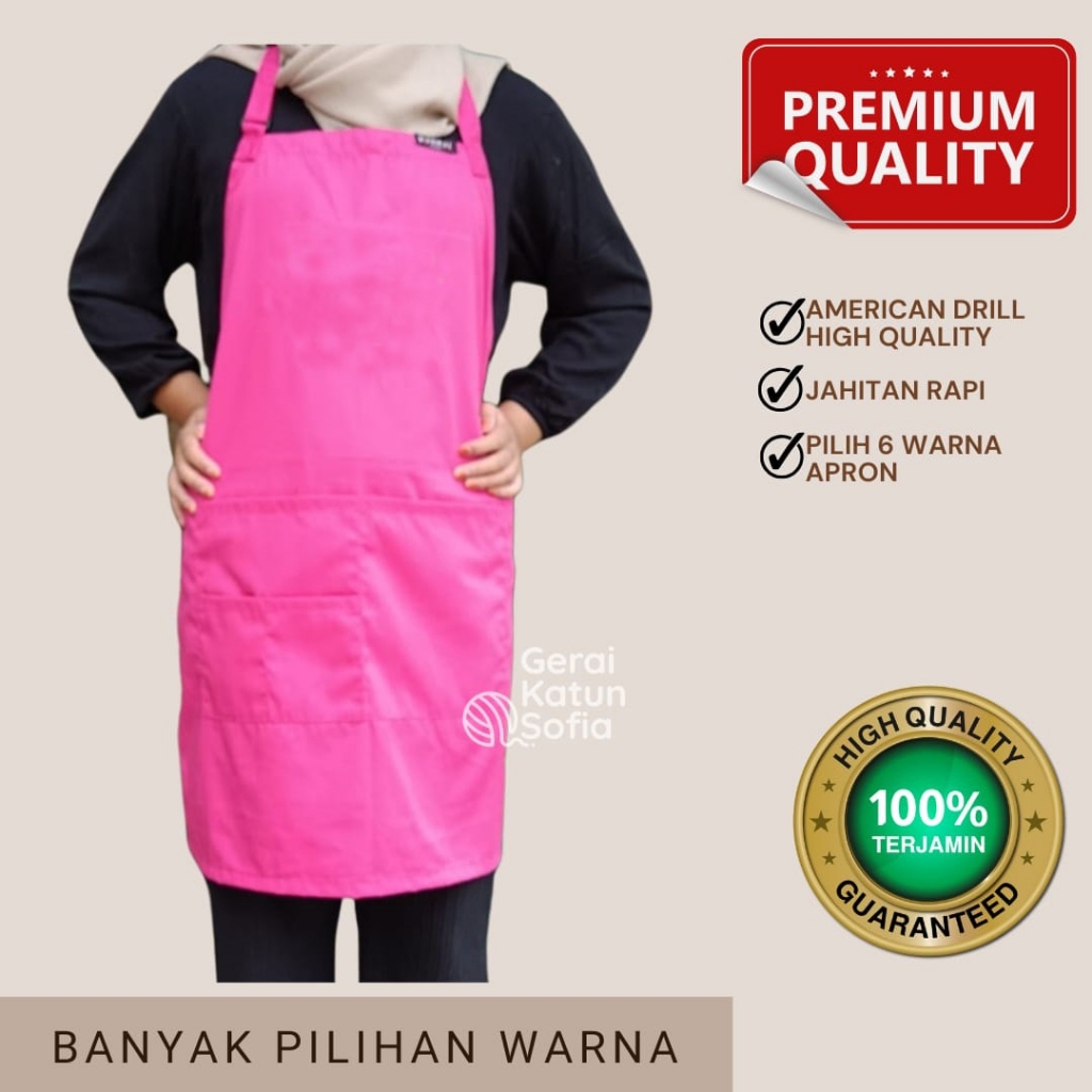 CELEMEK MASAK POLOS KAIN DRILL PREMIUM Tebal Halus