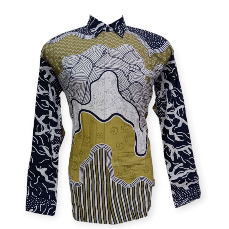 KEMEJA BATIK KHALIFAH WRNA LEMON BAHAN KATUN PREMIUM 40S