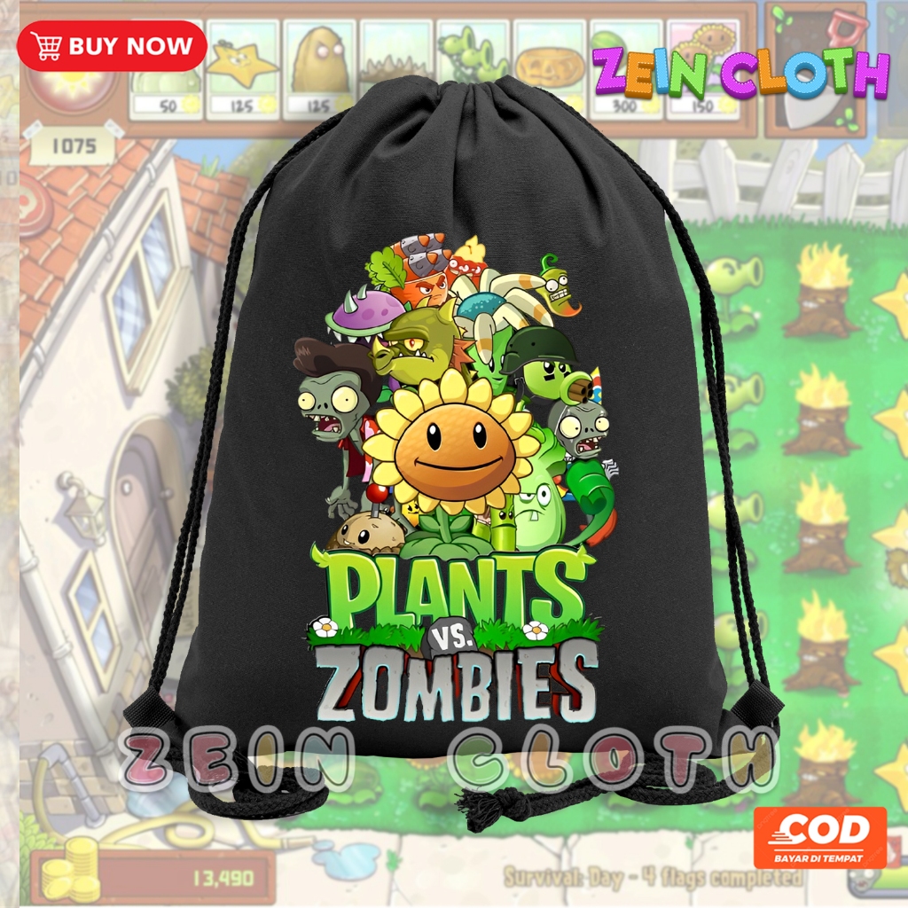 Tas Serut Anak PVZ Plants VS Zombie / Tas Serut Plants VS Zombie
