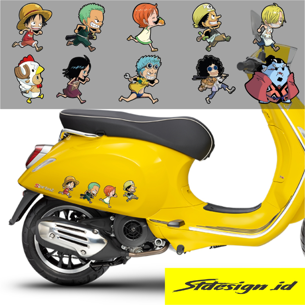 

Sticker Anime One Piece JDM Style Helm Motor Mobil vespa scoopy brio