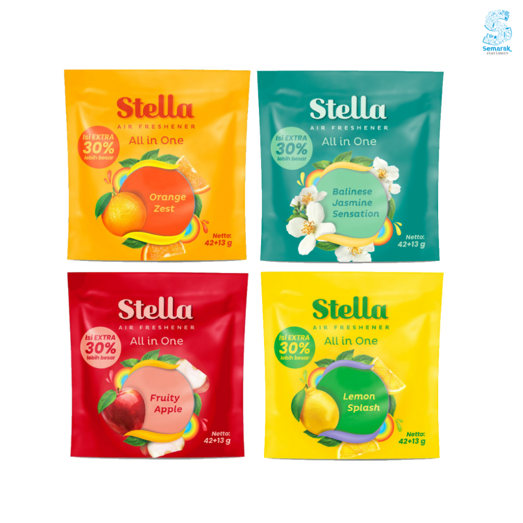 Stella All In One Pengharum Ruangan Gantung 42+13 g - Orange Zest / Apple