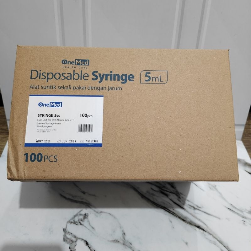 (Per Box) Spuit 5cc Onemed / Suntikan 5cc Onemed isi 100pcs