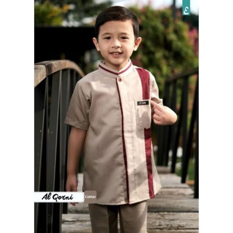 Setelan baju muslim Koko anak laki laki Al Qorni El Fath