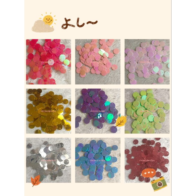 ramboci payet dolar lubang samping 10mm