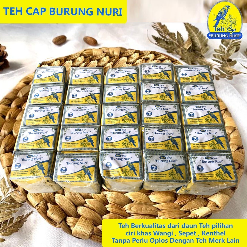 

1 Bal / koli (100pcs) Teh Cap Burung Nuri teh wangi sedap mantap - Teh lokal (per koli / ball)