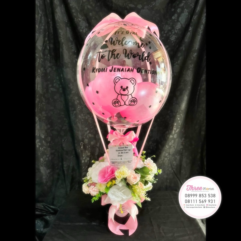Box bunga balon hadiah ucapan baby new born / hamper ucapan baby new born / box bunga balon bloom