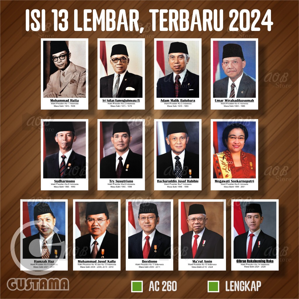 

Poster Wakil Presiden Indonesia 20x30 cm ( isi 13 Lembar )