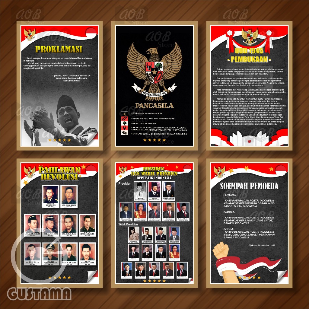 

( 6 Lembar ) Poster Kebangsaan, Hiasan Dekorasi Ruang Kelas 20x30cm