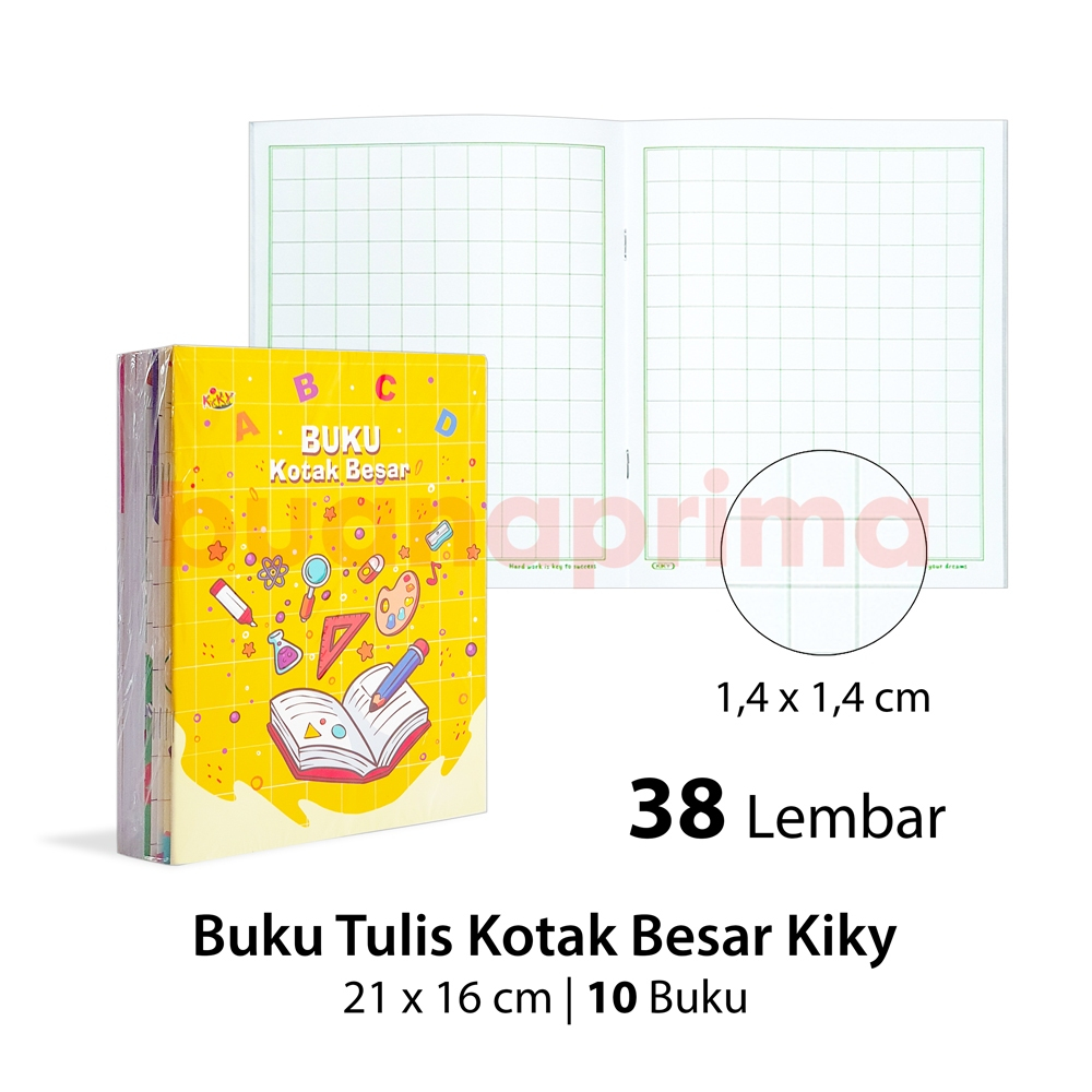 

Buku Tulis Kotak Besar KIKY 38 Lembar isi 10 Buku Notebook Petak Mandarin Kwarto A5