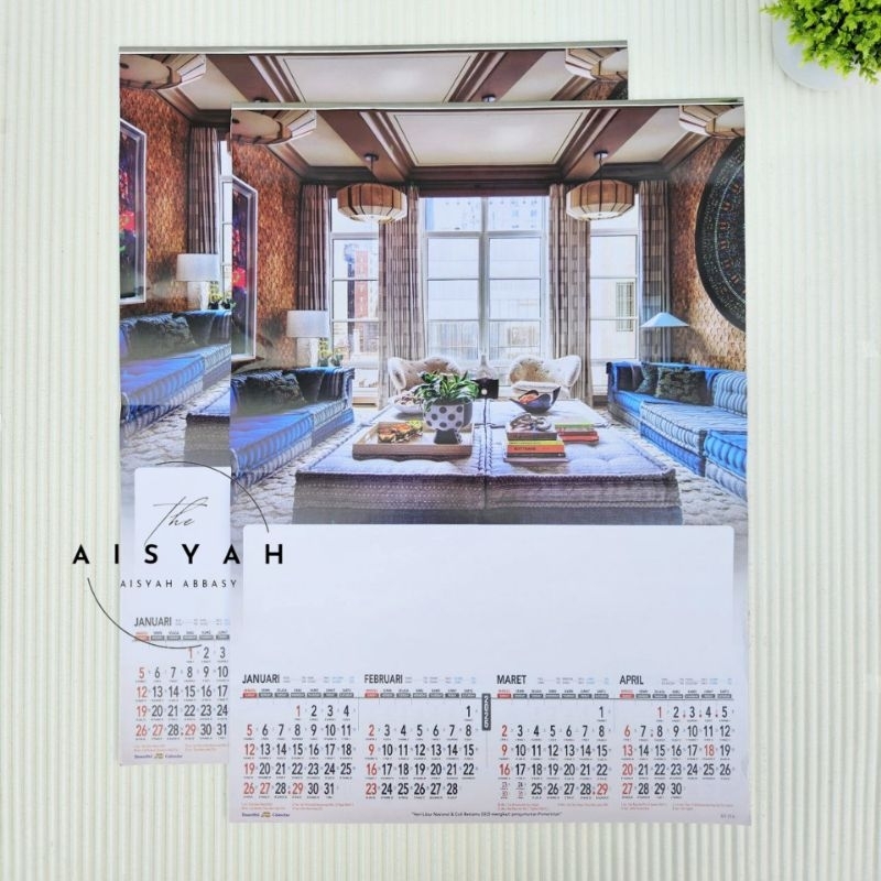 

kalender tahun 2025 Ao 216 interior 3 lembar x 4 bulanan ukuran 38 x 54 cm (terima castume cetak kalender)