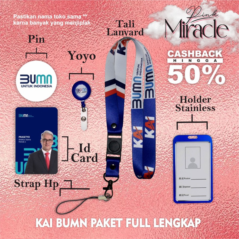 

Tali Lanyard KAI BUMN / Tali Idcard KAI BUMN [READY STOCK] Termurah