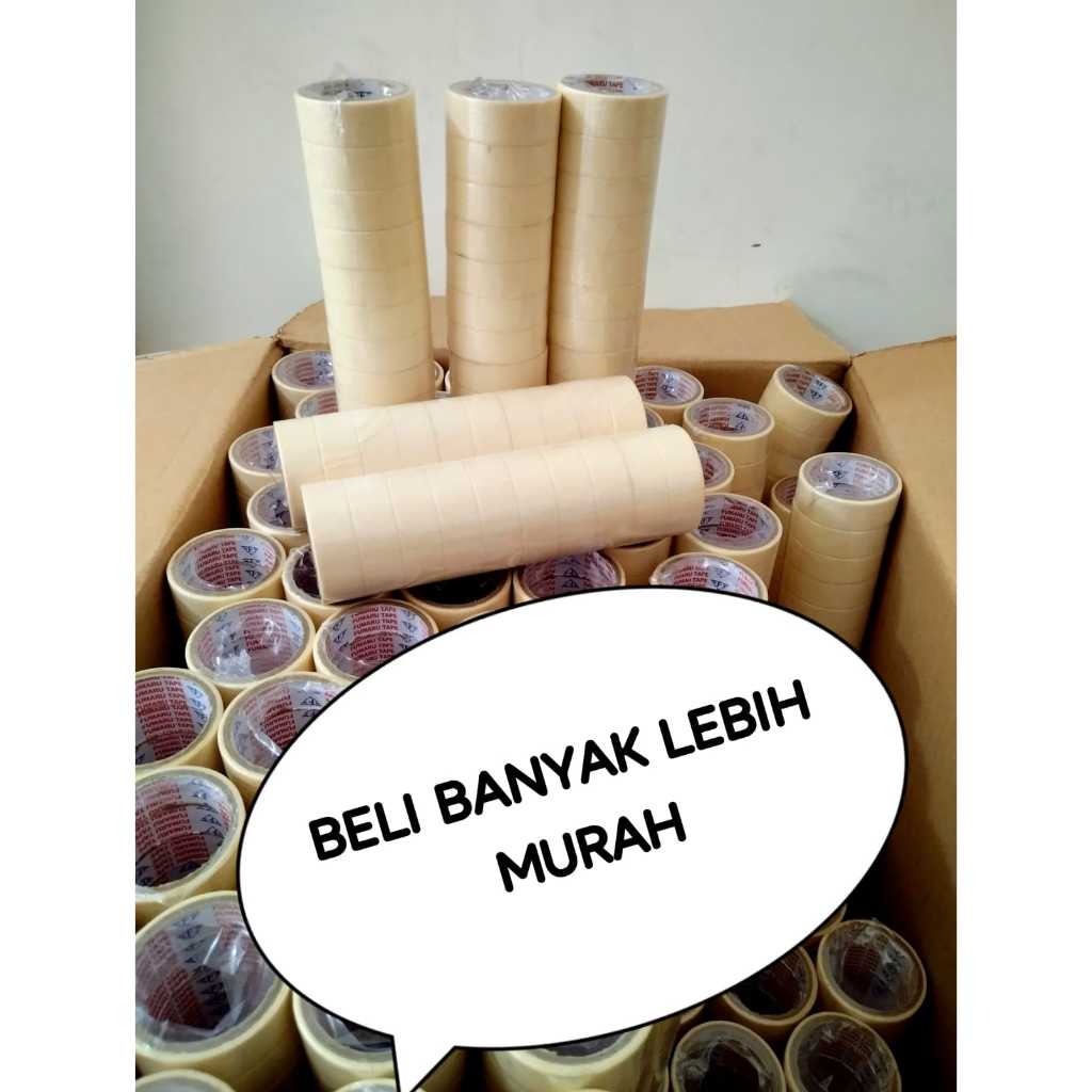 

Lakban Kertas/Masking Tape/Isolasi/Perekat kertas Kecil 3/4" (10 rol)