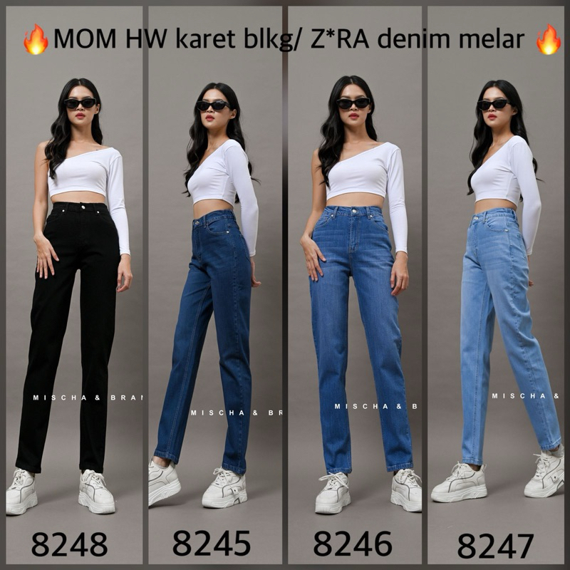 Celana High waist jeans mischa & brandon celana HW wanita super bagus