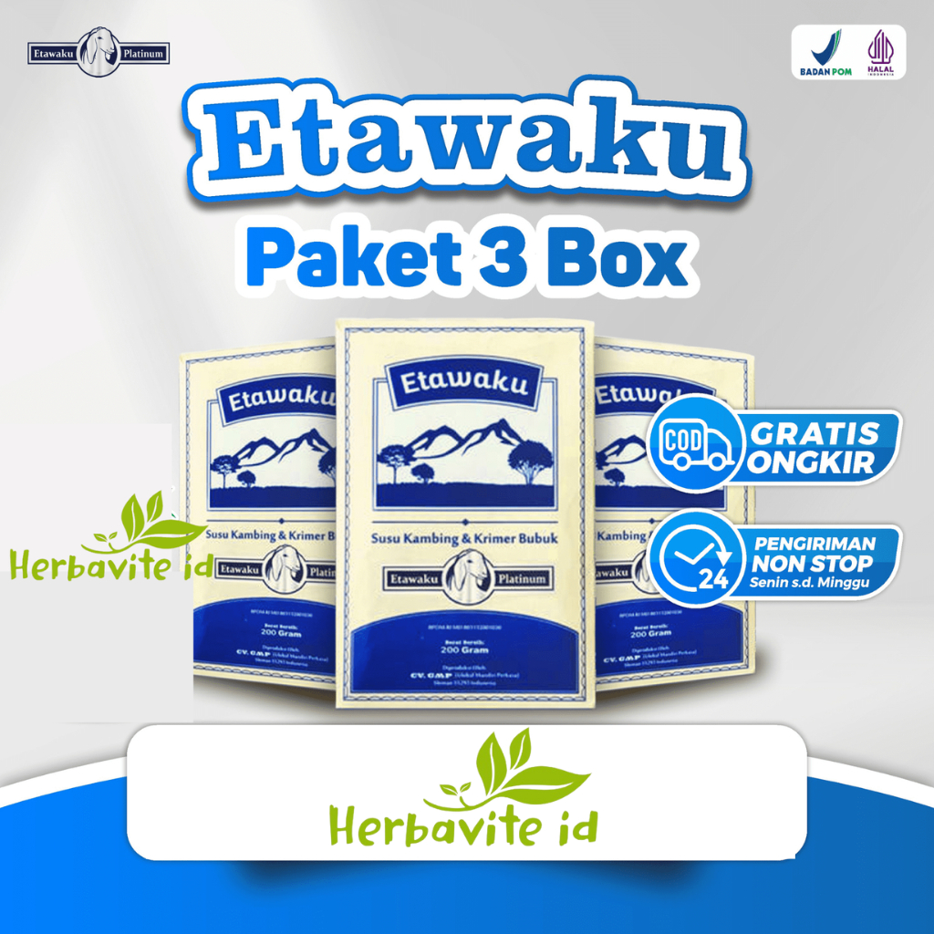 Etawaku Platinum Paket 3 Susu Kambing Sembuhkan Masalah Pernafasan Isi 200gr