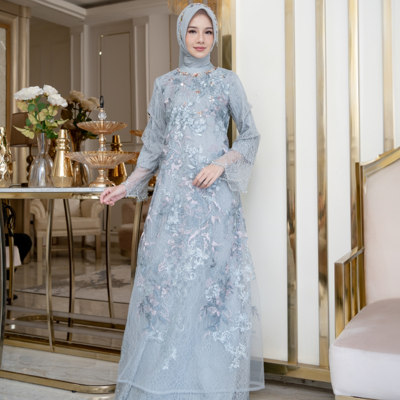 READY STOCK - LYF OFFICIAL - NAYSHA DRESS - A LINE - GAUN - PANJANG - RESEPSI LAMARAN PREWED LEBARAN