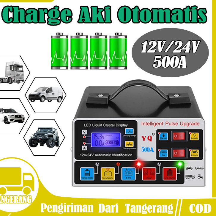 Charger Aki Otomatis Mobil Charger Otomatis Aki Mobil Motor Kapal Truk Automatic Charger Aki