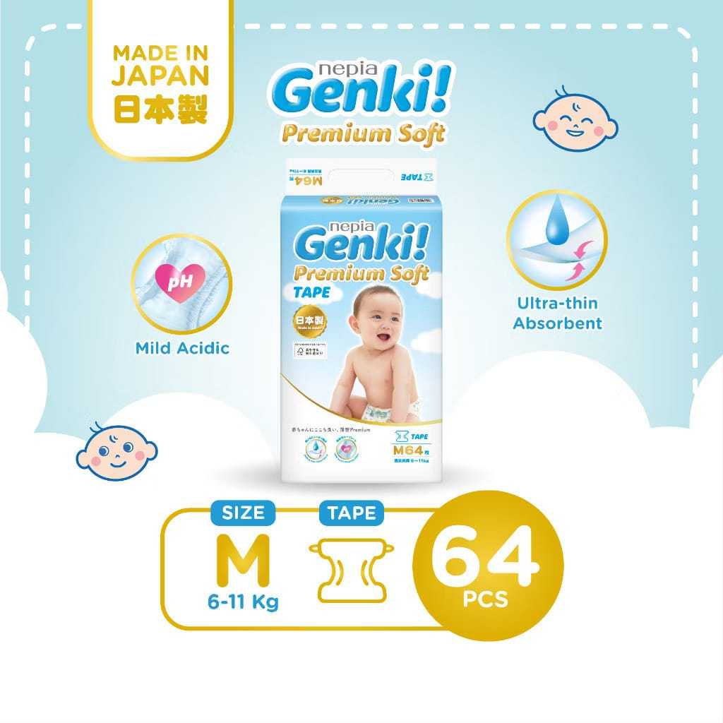 Nepia Genki Tape M 64 / Nepia M 64 / Diapers