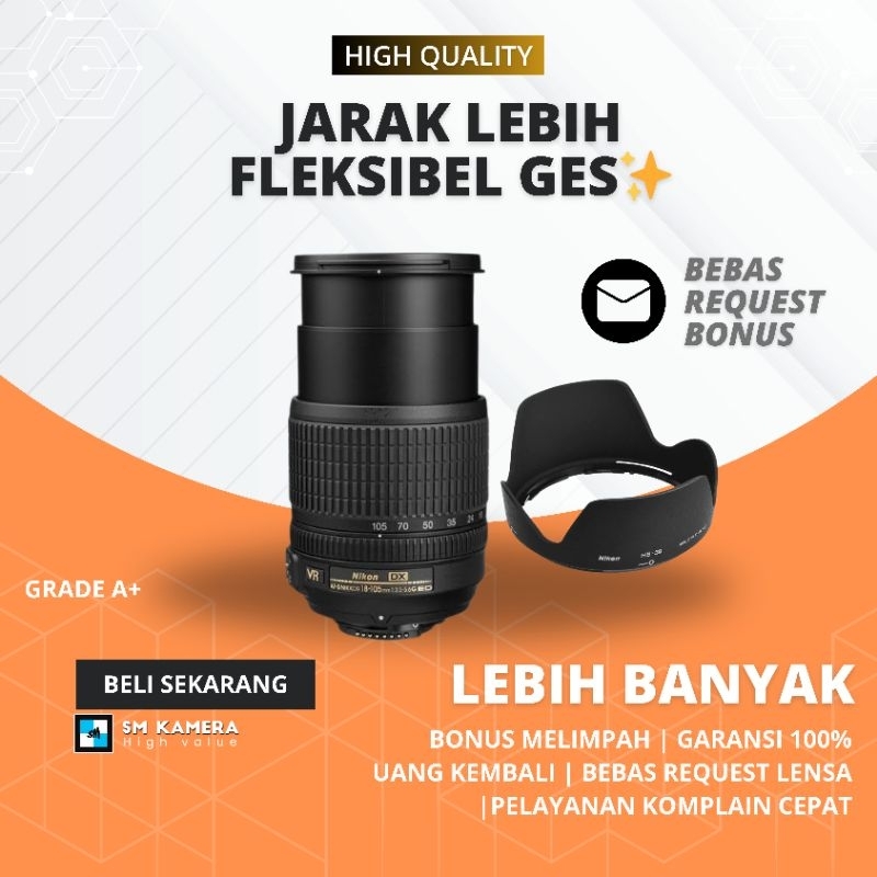 Zoom Jauh LENSA NIKON AFS 18-105MM LENSA NIKON AFS 18-200MM LENSA SIGMA NIKON 70-300MM LENSA TAMRON 