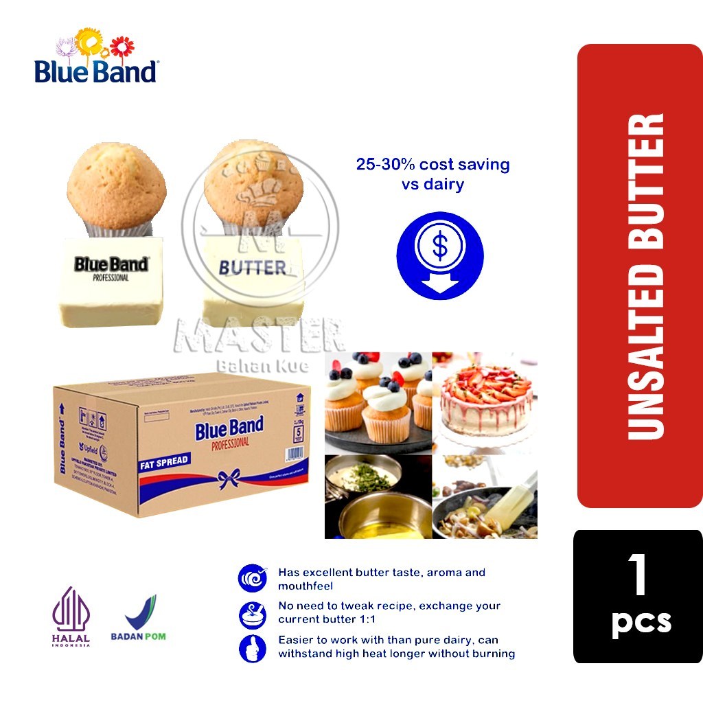 

Mentega Tawar BLUEBAND Unsalted Butter Dairy Fat Spread [Repack] KHUSUS INSTANT