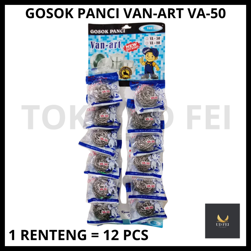 (1 RENTENG = 12 PCS) Gosok Panci VAN-ART/ Gosok Panci va-50/ Gosok Panci T50/ Gosok panci kawat