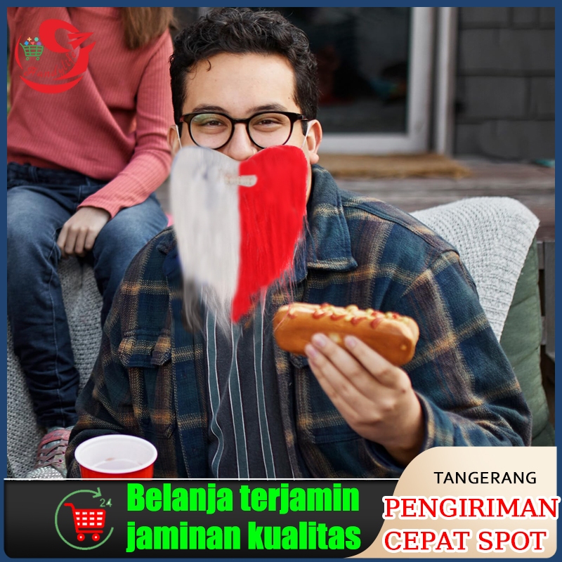 Promo Jenggot Palsu Merah Putih/Jenggot Palsu Merah Putih 17 Agustus Kemerdekaan