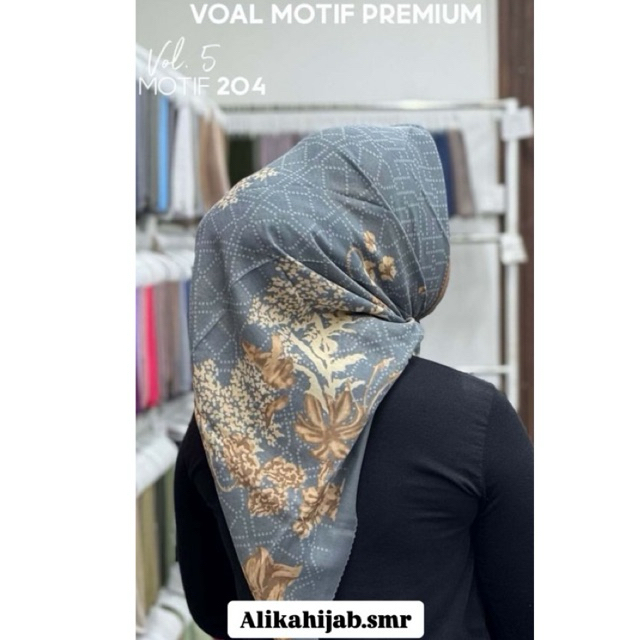 HIJAB VOAL MOTIF ABU TERBARU