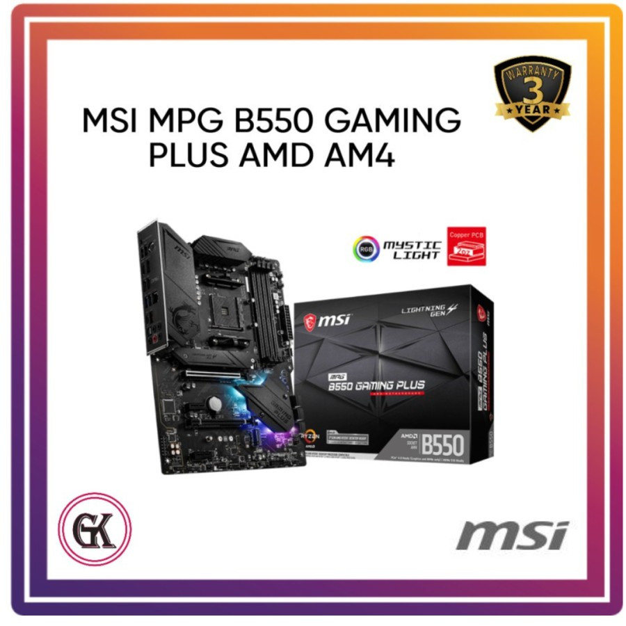 MOTHERBOARD MSI MPG B550 GAMING PLUS (AMD / B550 / AM4)