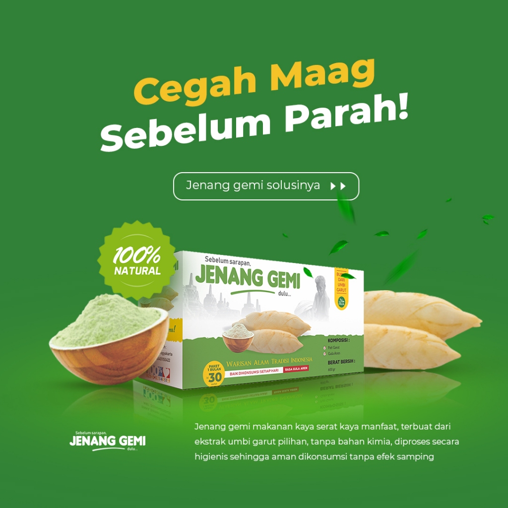 

Terbukti Atasi Asam Lambung Bubur Jenang Gemi Varian Rasa Original Isi 15 Sachet