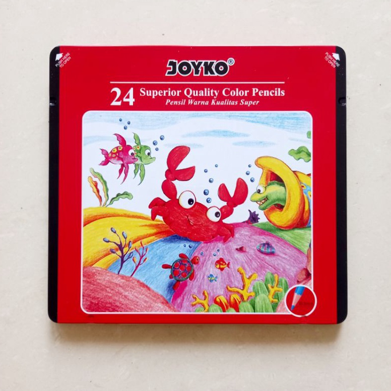 

KODE Y25J KEMASAN KALENG Color Pencil 24 Warna Pensil Warna Joyko CP24TC Panjang
