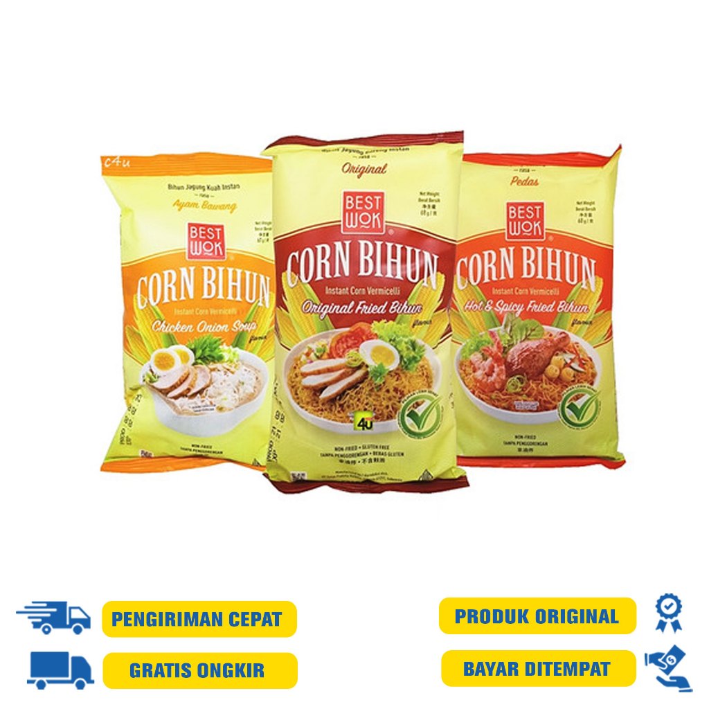 

Best Wok Corn Bihun Goreng Instant 68GR - Hot Spicy | Original