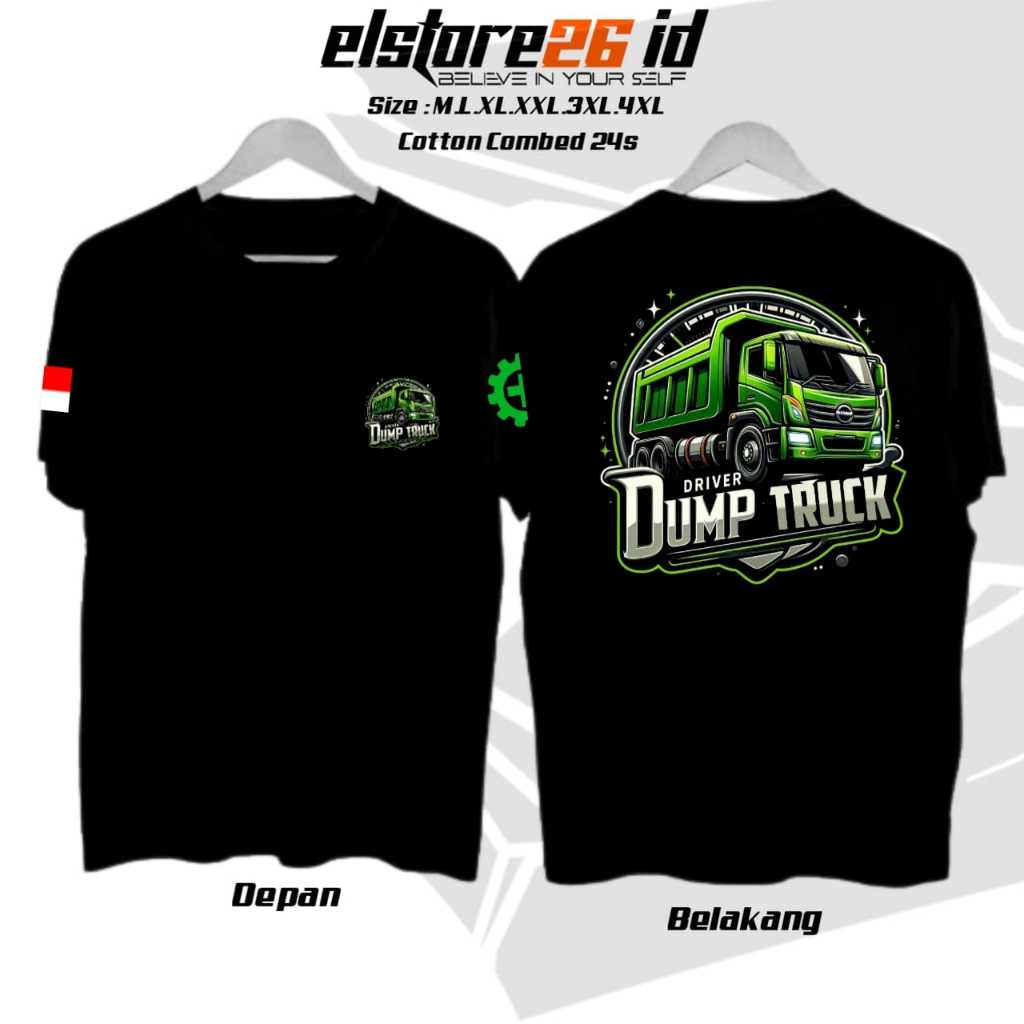 ELSTR26 Kaos DUMPTRUCK  | Free Tambah Nama Kamu | Baju Driver Muda | Kaos CCTV Lintas | Kaos Driver 