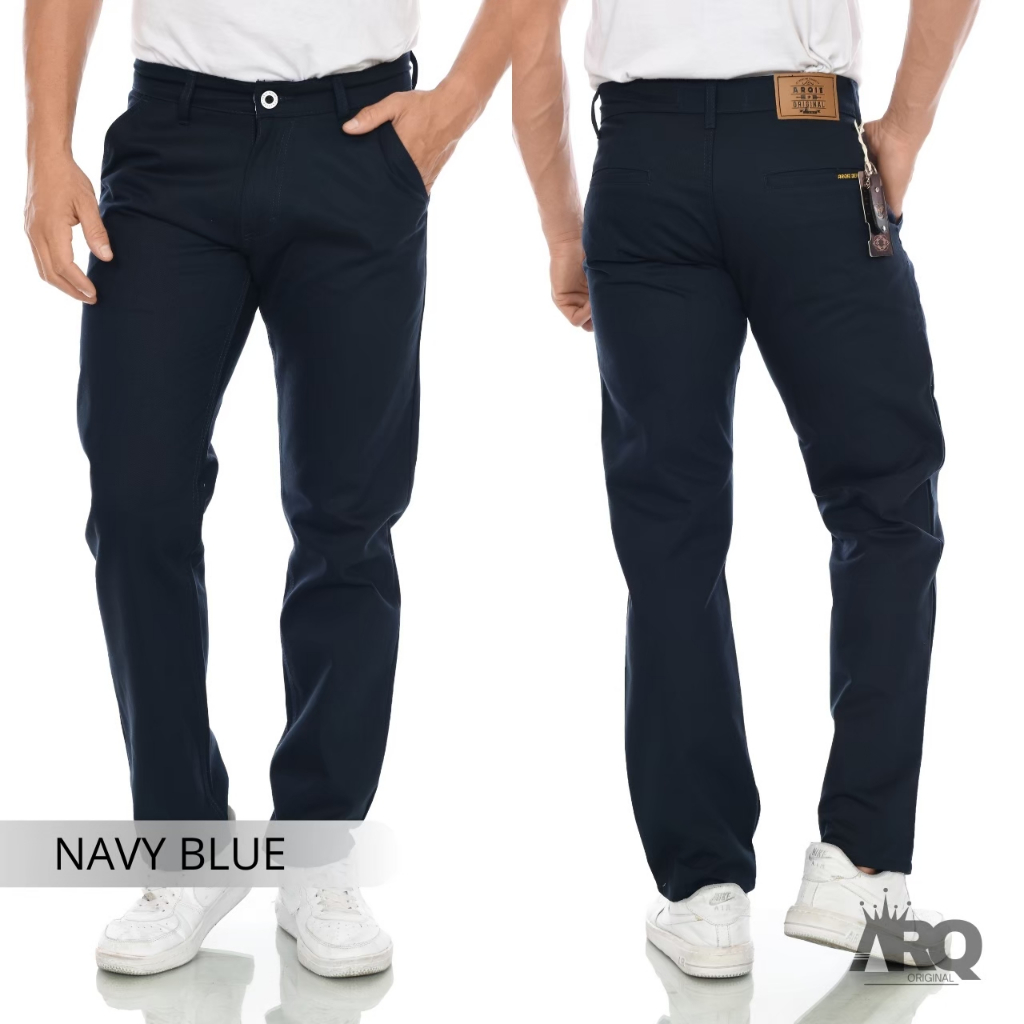 ARQIE celana chino model standar pria terbaru chino model regulerfit